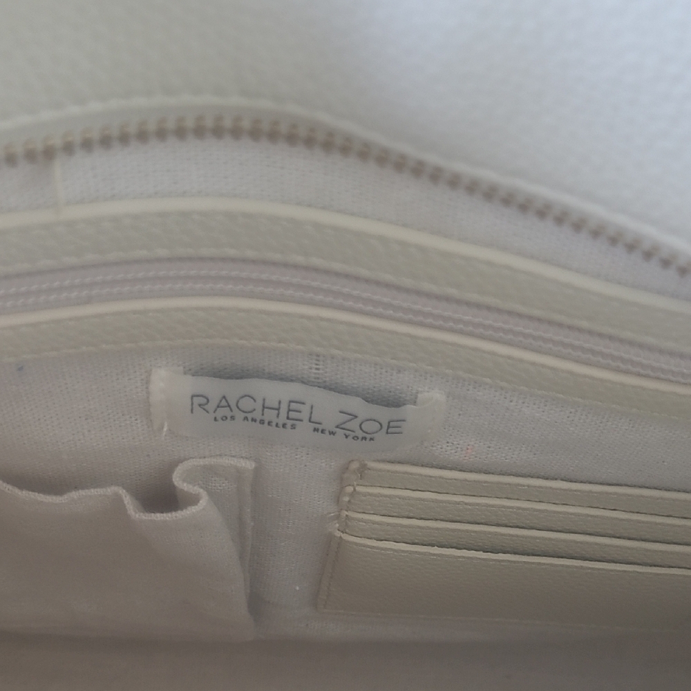 Rachel Zoe Woven Straw Tote White Tan Beach Bag w/ Wallet Large - Picture 3 of 16